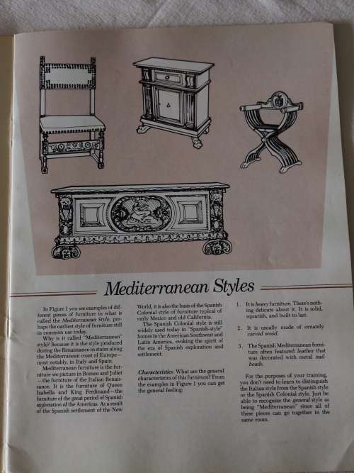 Period Furniture Mediterranean & French, Sheffield school of interior design