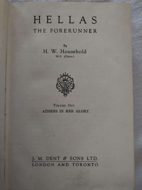 Hellas The Forerunner by H.W. Household 1975