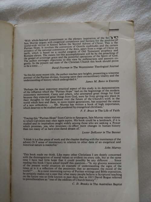 The Puritan Hope, A Study in Revival and the interpretation of Prophecy Iain H, Murray - 1975