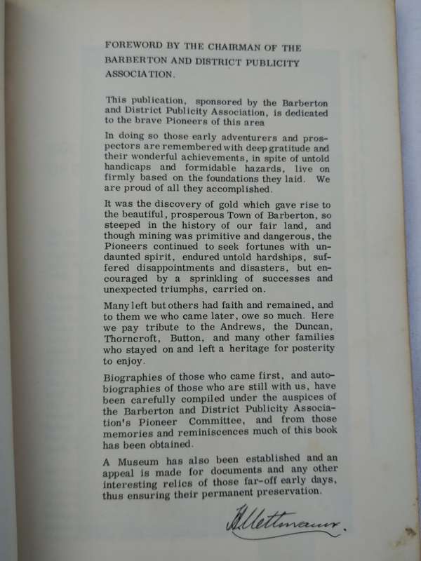 Golden Memories of Barberton - Third Edition April 1969