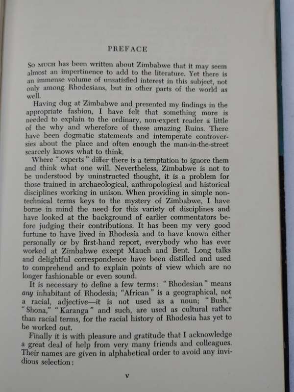 Zimbabwe  A Rhodesian Mystery by Roger Summers dd 1963