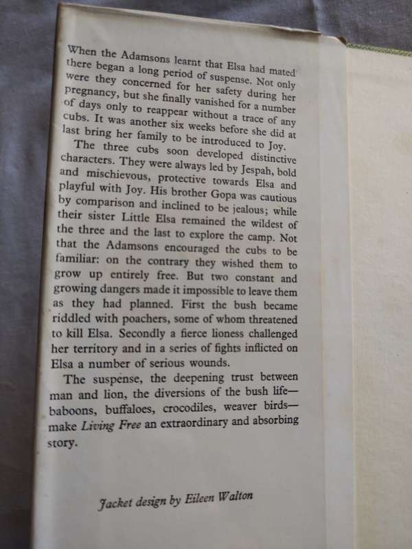 Living Free by Joy Adamson -1970