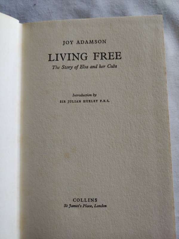 Living Free by Joy Adamson -1970