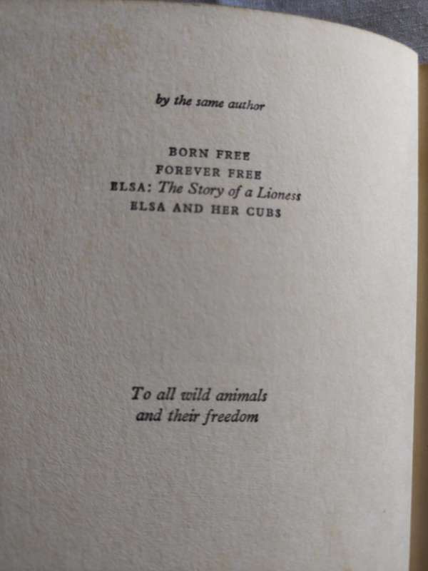 Living Free by Joy Adamson -1970