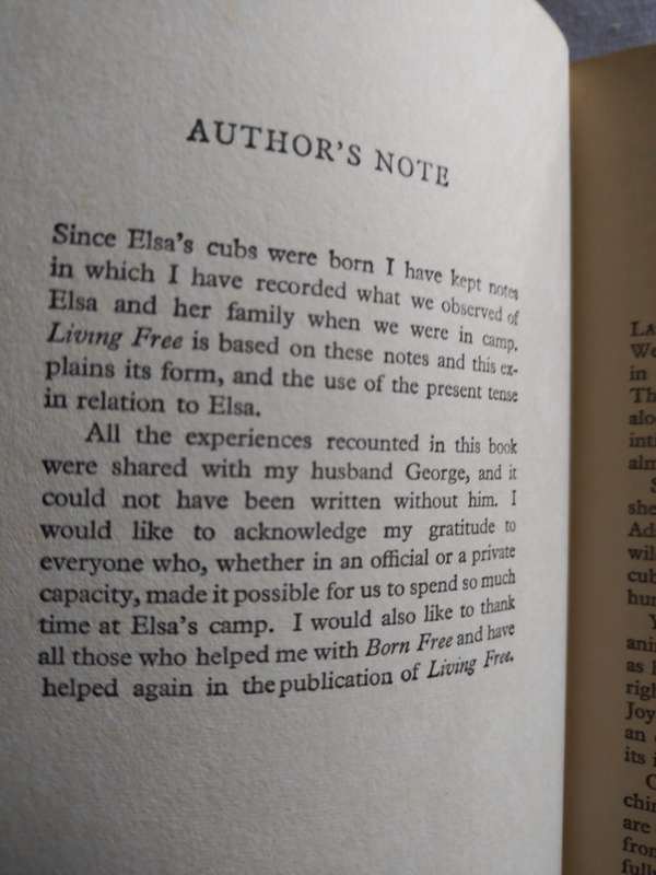 Living Free by Joy Adamson -1970