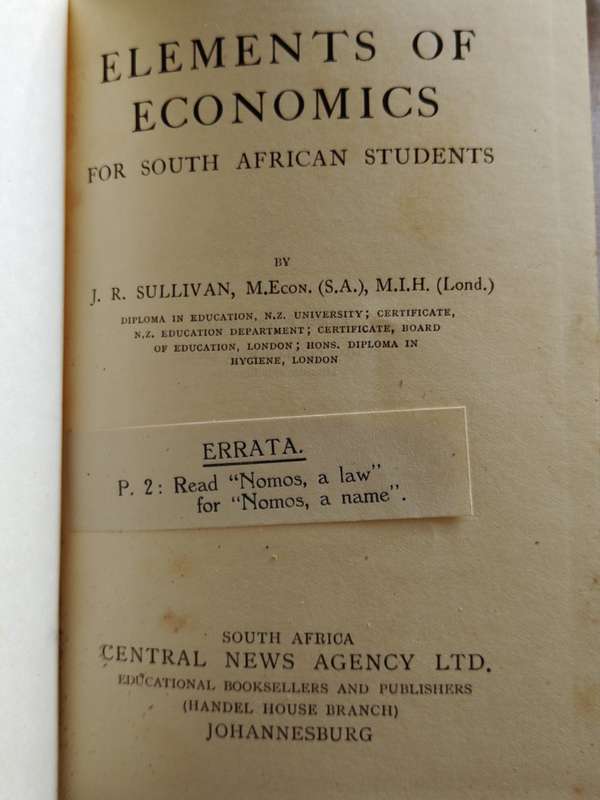 Elements of Economics for South African Students