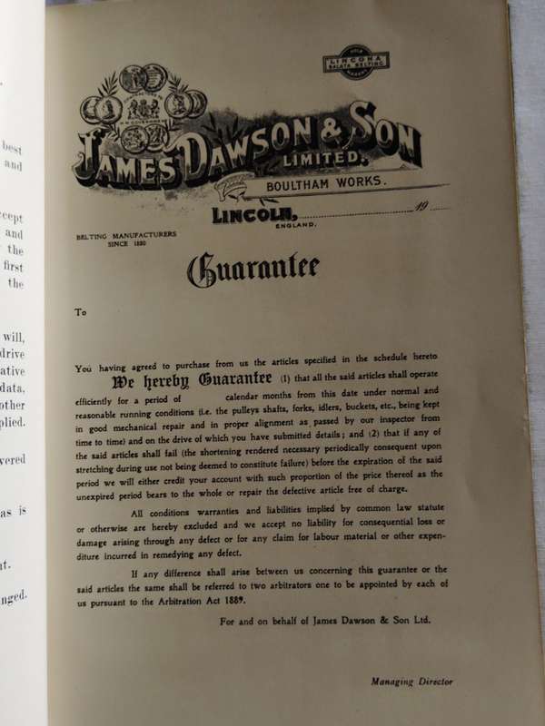 Catalogue issued by James Dawson & Son Ltd, Lincoln England