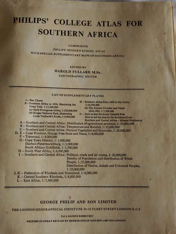 Phillip`s College Atlas for Southern Africa