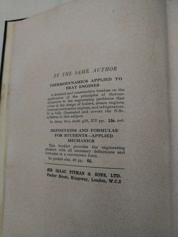 Hydraulics and the Mechanics of fluids, A Textbook by E.H. Lewitt - 1942