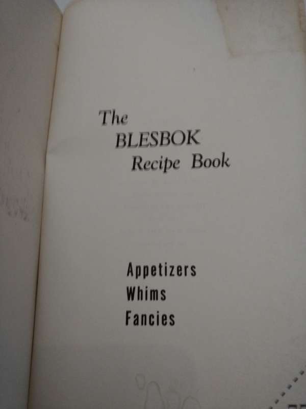 The Blesbok Recipe Book, Appetizers, Whims, Fancies recipe book