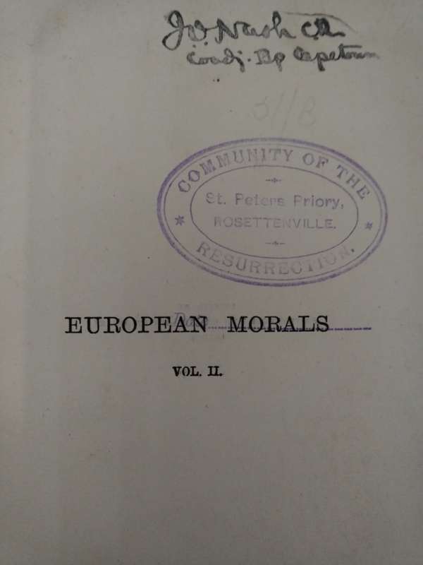 History of European Morals from Augustus to Charlemagne by William Edward Hartpole Lecky, M.A.