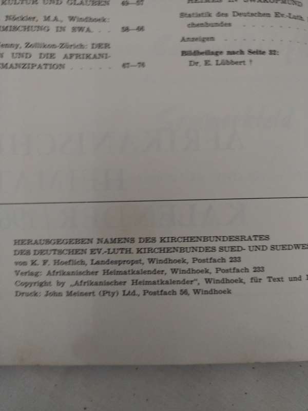 Afrikanischer Heimat-Kalender 1964