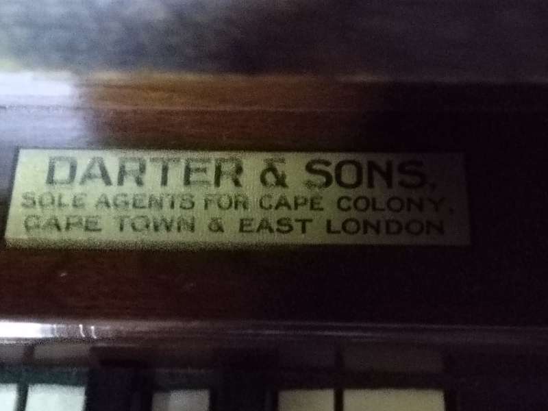 Antique Organ: Darter & Son`s Sole Agents For Cape Colony , Cape Town & East London