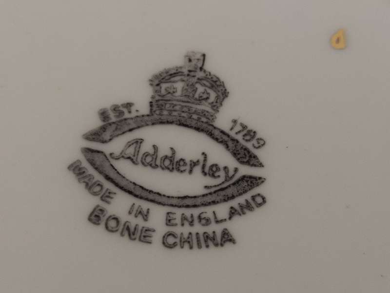 Adderley Made in England Bone China, Hand Painted Tea Trio (d)