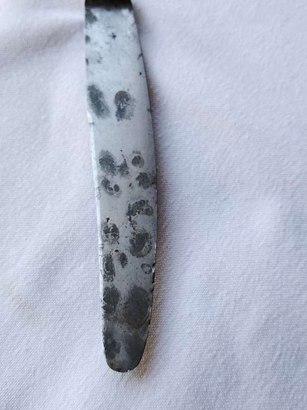 800 Silver handle knife. Engraved 25.4.1937