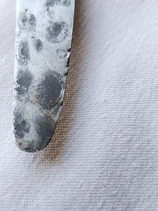 800 Silver handle knife. Engraved 25.4.1937
