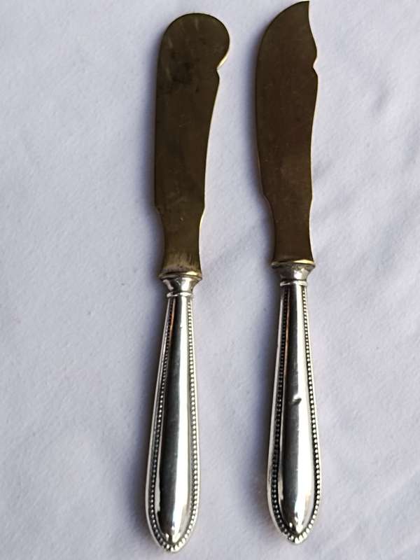 Two 830 Silver cheese knifes