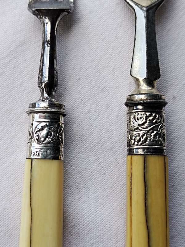 Two Fruit bone handle forks