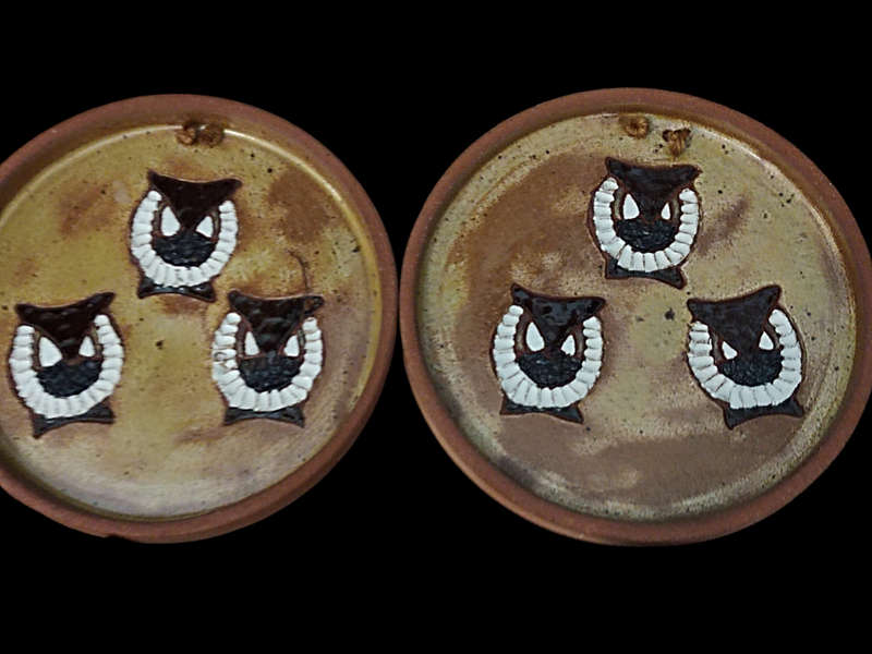 x4 Owl Plates  (pottery)