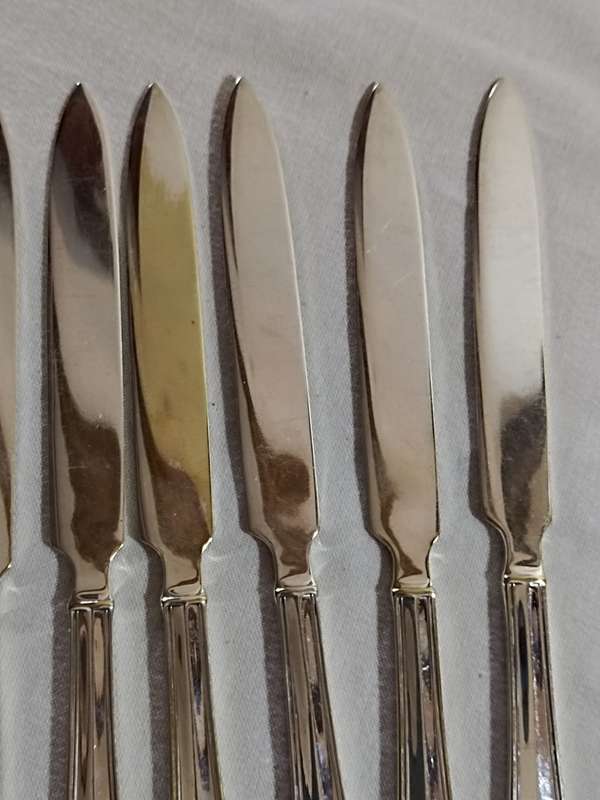 Set X6 EPNS Art Deco Fruit Knifes