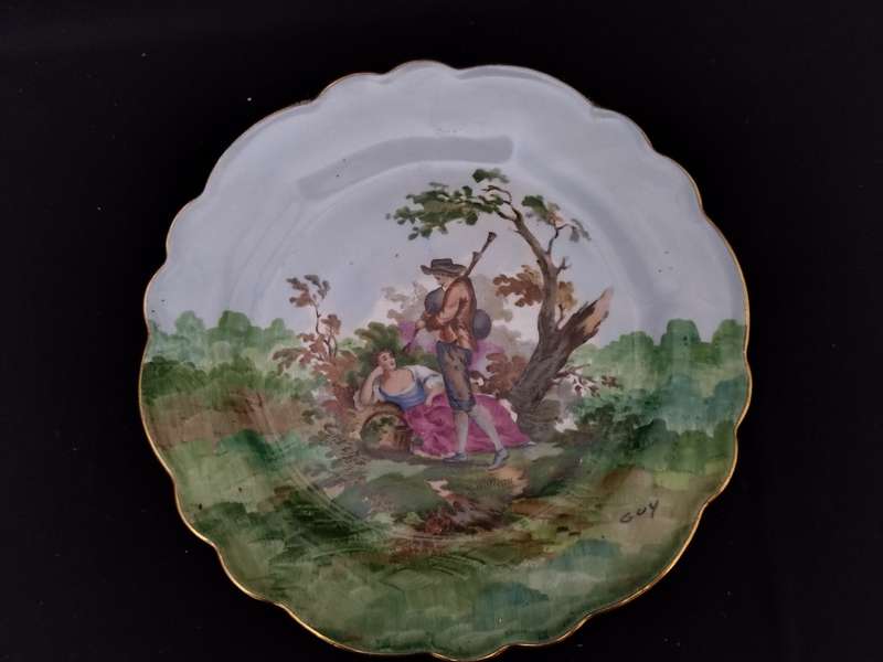 Limoges decor plate signed