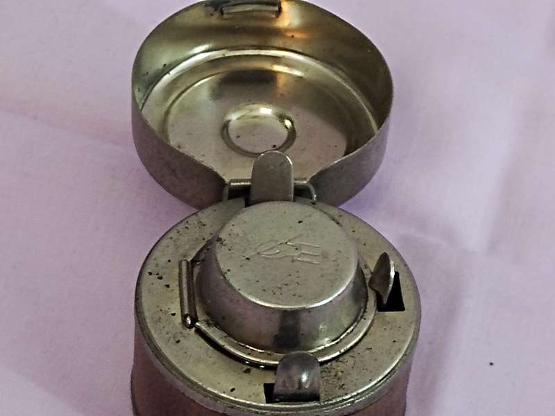 Leather Cased Ink Well Campaign Traveling Portable inkwell