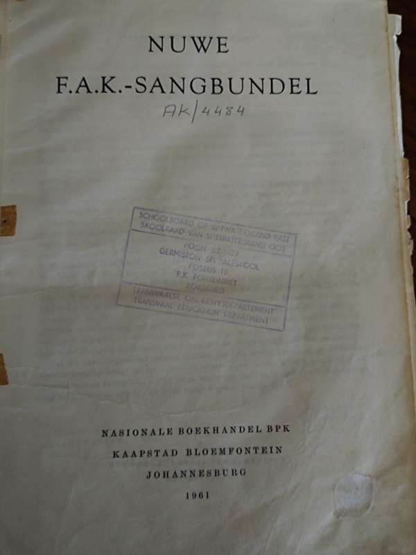 Nuwe F.A.K. Sangbundel dd 1961