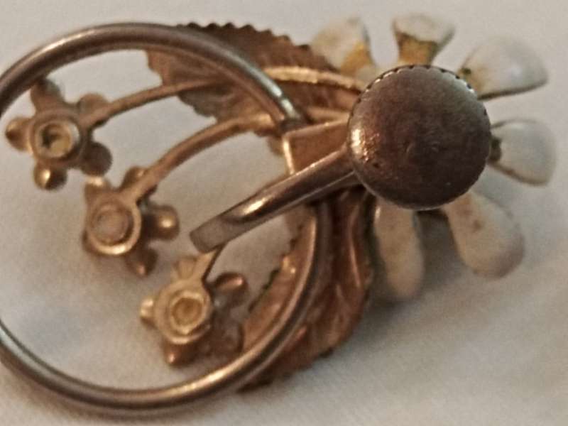 Circa 1950 metal flower earrings