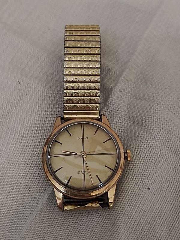 Mens Benedict Incabloc mechanical watch