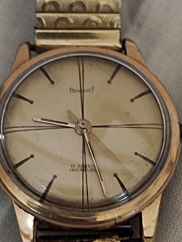 Mens Benedict Incabloc mechanical watch