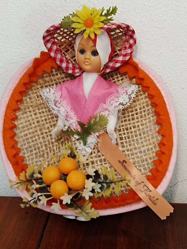 Vintage Folk Art Doll: Souvenir of Florida