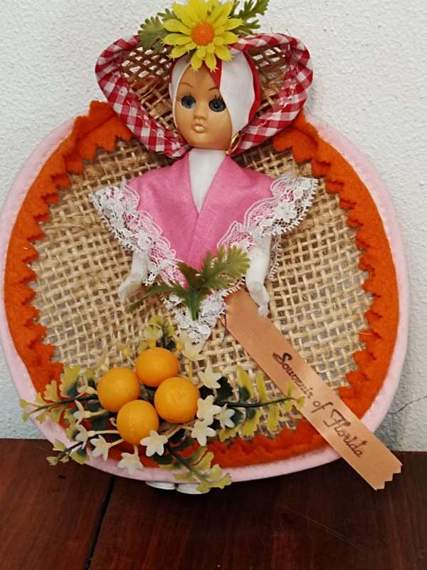 Vintage Folk Art Doll: Souvenir of Florida