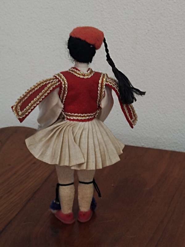 Vintage Folk Art Doll: Greek circa 1970