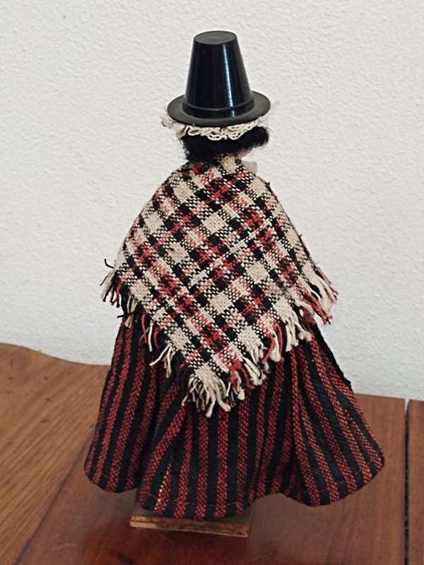 Vintage Folk Art Doll: Welsh Lady Doll in Traditional Costume. Made in British Emprire
