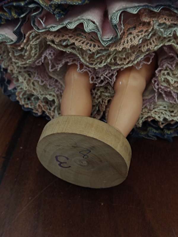 Vintage Folk Art Doll: Nazare-Portugal Doll on wooden stand