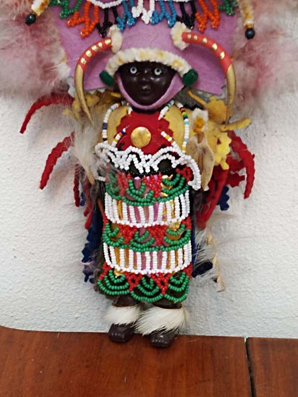 Vintage Folk Art Doll: South Africa Durban Zulu Rickshaw Puller