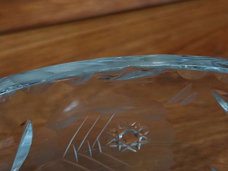 Rose cut Crystal bowl with feet