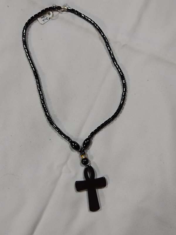 Hematite Necklace with cross