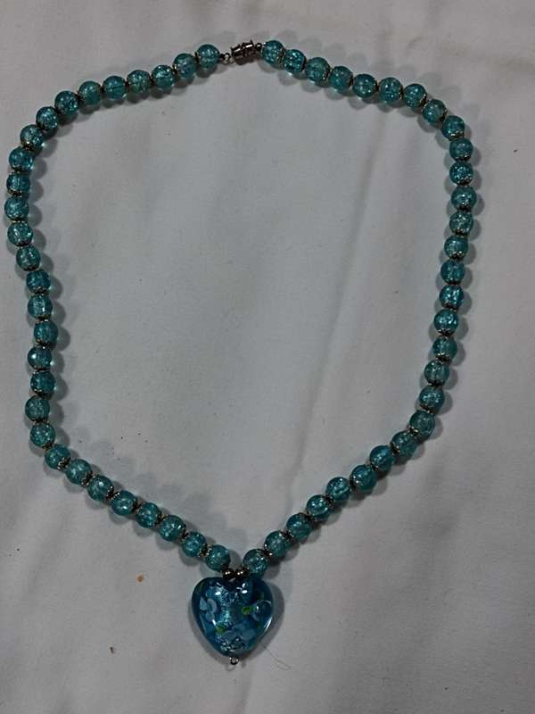 Blue Murano style necklace