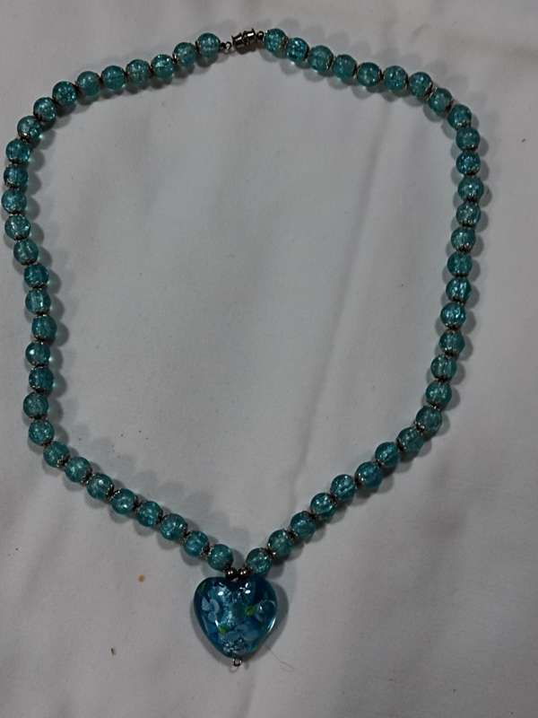 Blue Murano style necklace