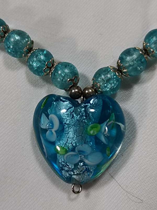 Blue Murano style necklace