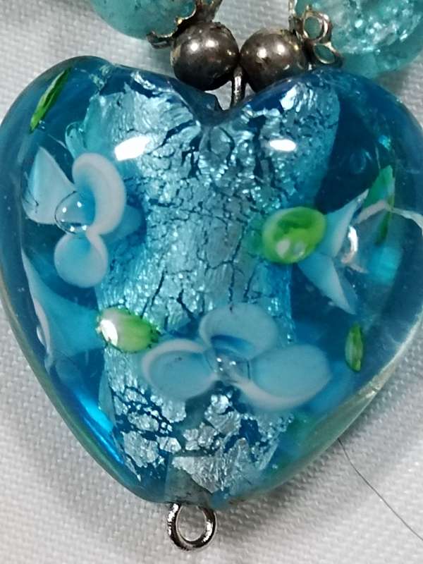Blue Murano style necklace