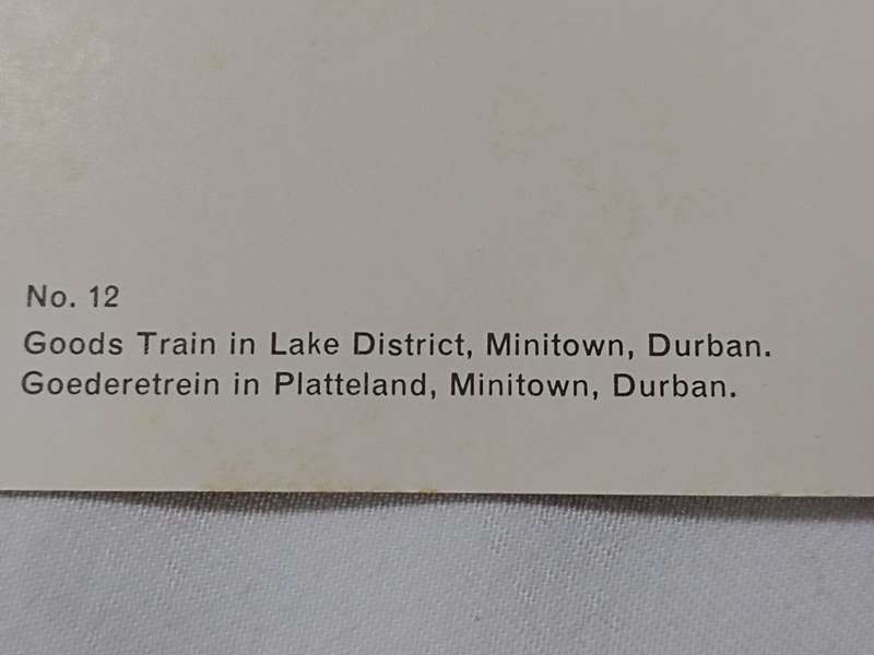 No. 12 Goods Train in Lake District, Minitown, Durban postcard