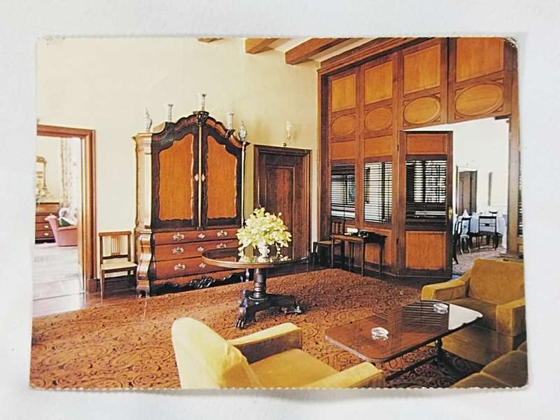 The Voorkamer showing the yellowwood and stinkwood screen at Alpen Park, Constantia