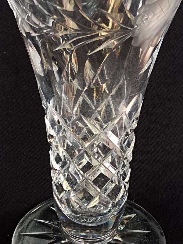 Rose cut  Crystal vase