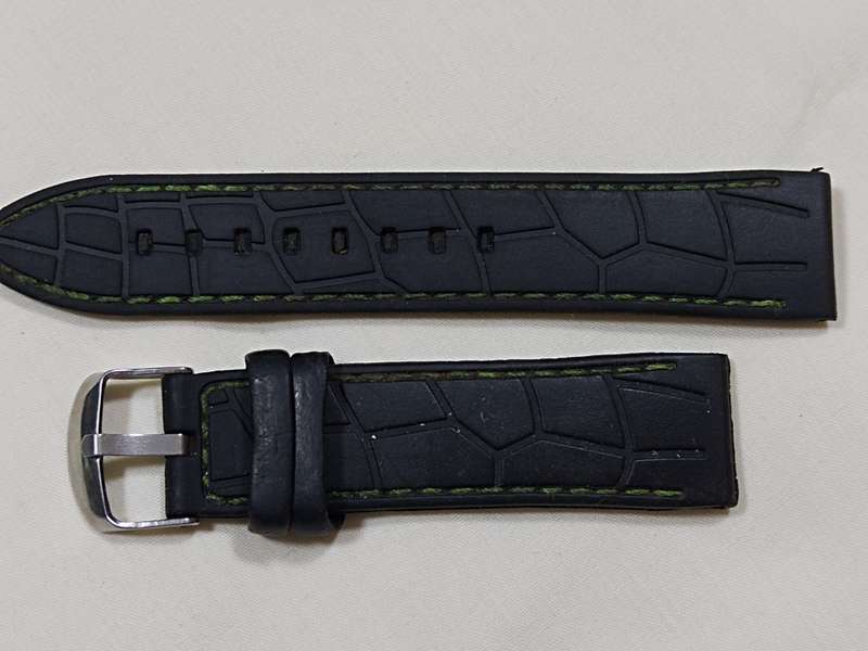 Black rubber watch strap