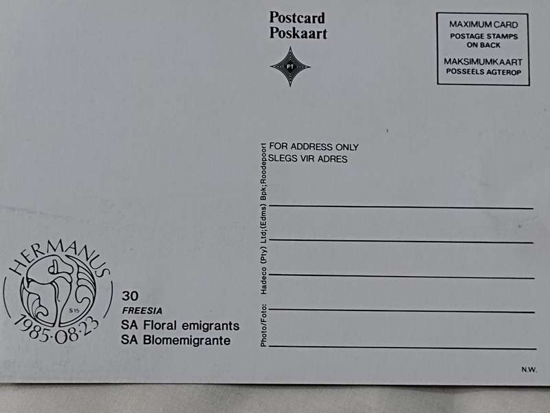 Postcards: SA Floral emigrants/SA Blomemigrante