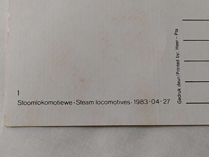 Postcards: Stoomlokomotiewe/Steam locomotives 1983-04-27