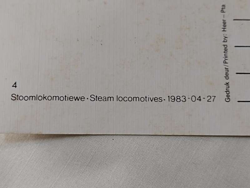 Postcards: Stoomlokomotiewe/Steam locomotives 1983-04-27
