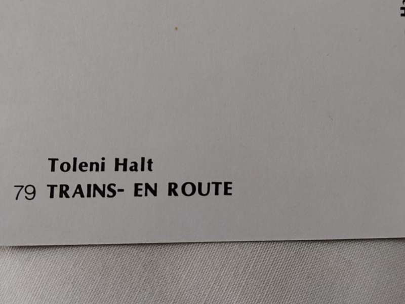Postcard: Trains en Route Toleni Halt
